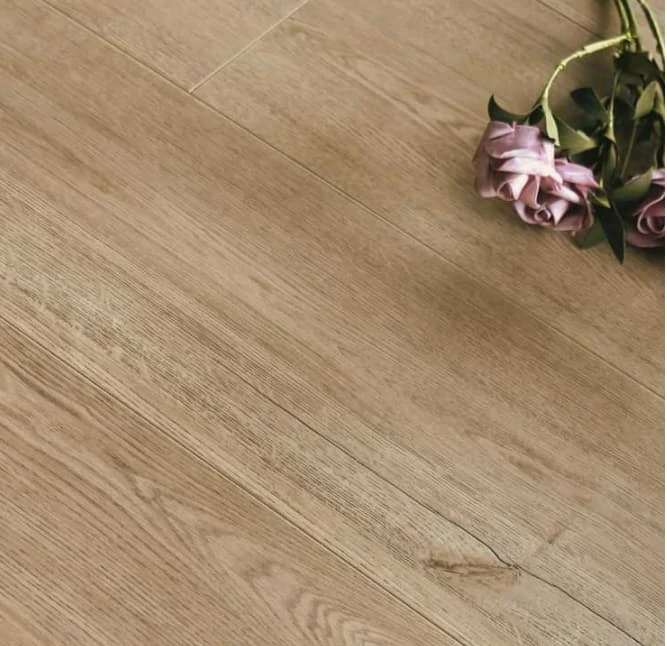 light brown laminate flooring display